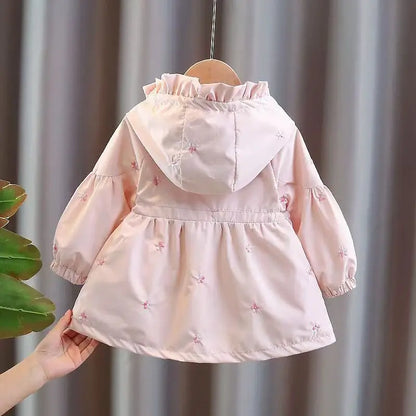 Toddler Girls Hooded Trench Coat for Spring Autumn childrensterritory
