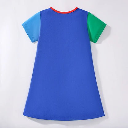 Cartoon Painting Brush Design Kids Girls Summer Dresses childrensterritory