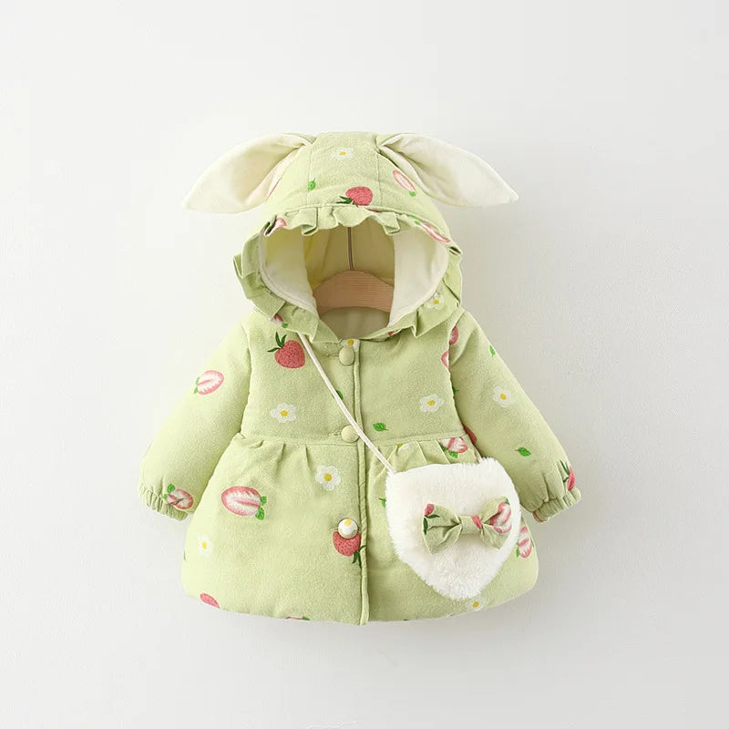 Girls Cartoon Design Winter Warm Jackets