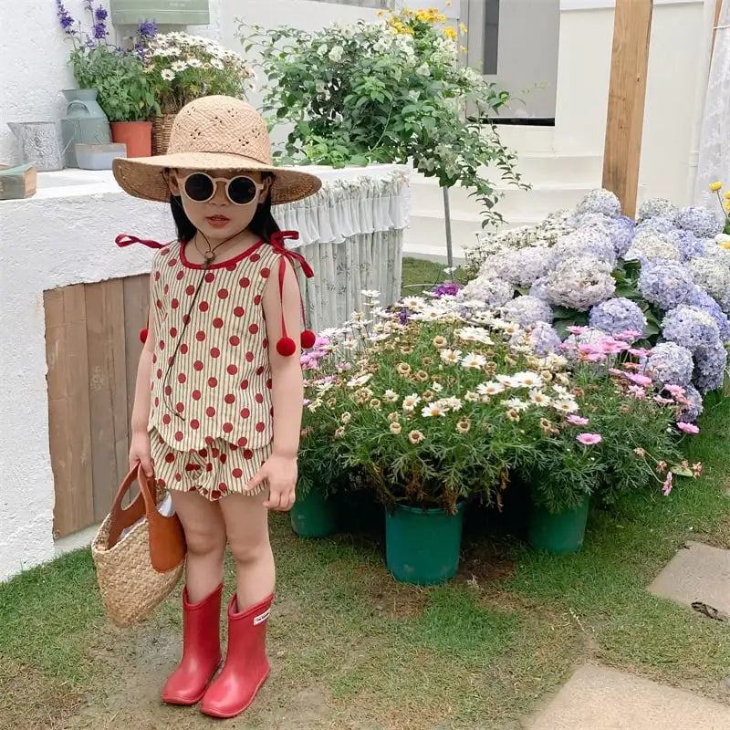 Baby Girls Sleeveless Printed Summer Clothing Set childrensterritory