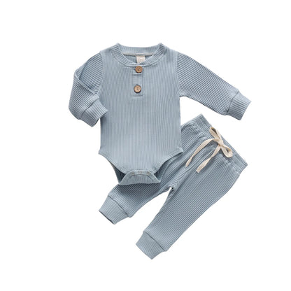 Ribbed Stripe Soft Cotton Romper Pants for Baby childrensterritory