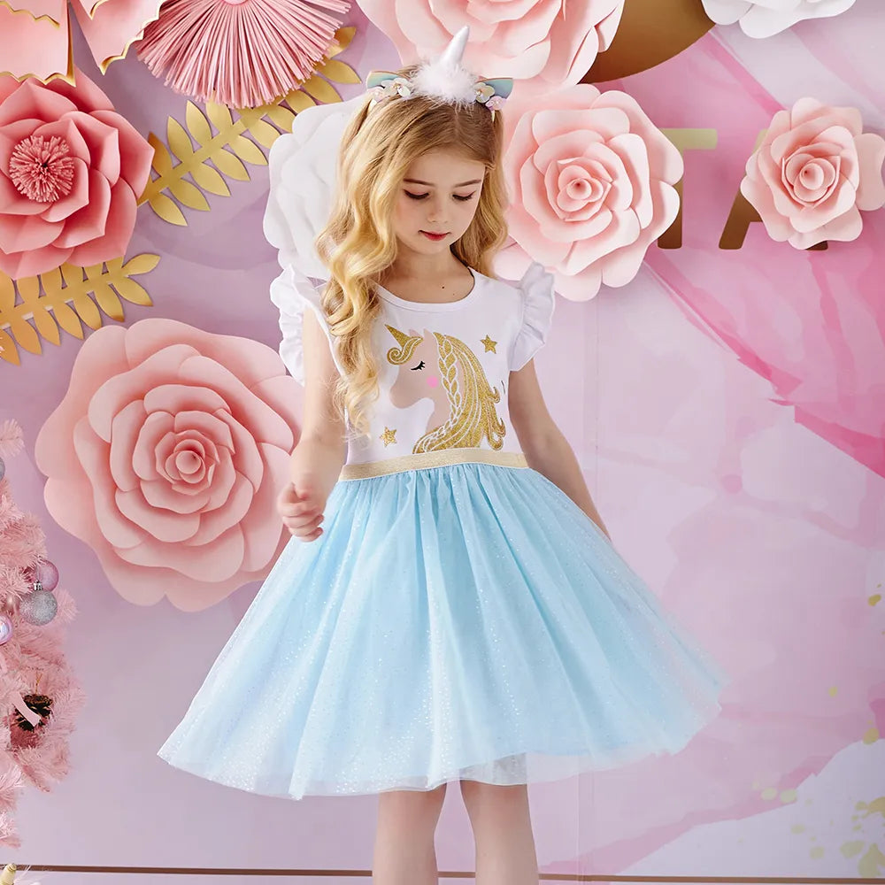 Kids Girls Sleeveless Sequin Princess Dresses for Summer childrensterritory