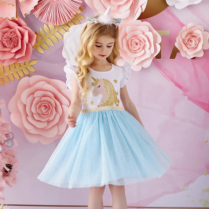 Kids Girls Sleeveless Sequin Princess Dresses for Summer childrensterritory