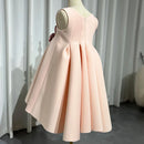 Girls' Stylish A-Line Puffy Satin Dress with Flower Pattern childrensterritory