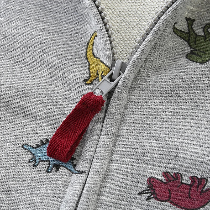 Cartoon Animals Print Cotton Sweatshirts For Boys
