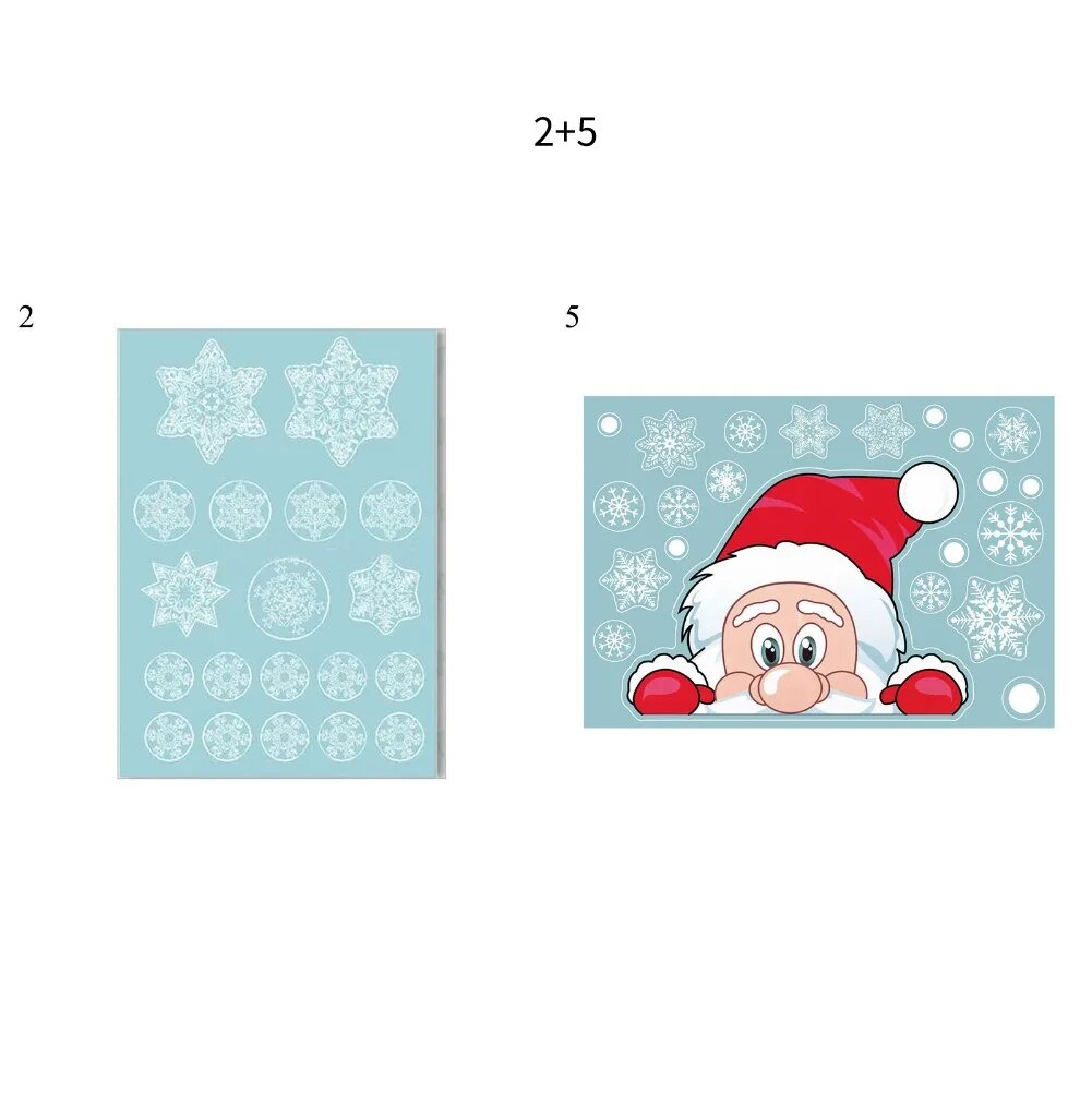 Santa Claus Snowflake Christmas Window/Wall Decals childrensterritory