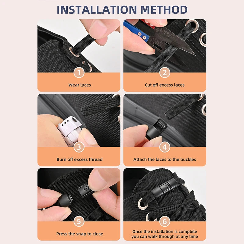 Kids 8mm Elastic Laces Press Lock Shoelaces for Shoes childrensterritory