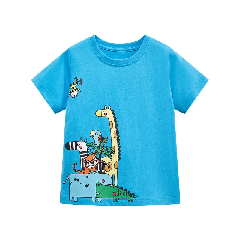 Kids Boys Cartoon Animals Fashion Print T-shirts childrensterritory