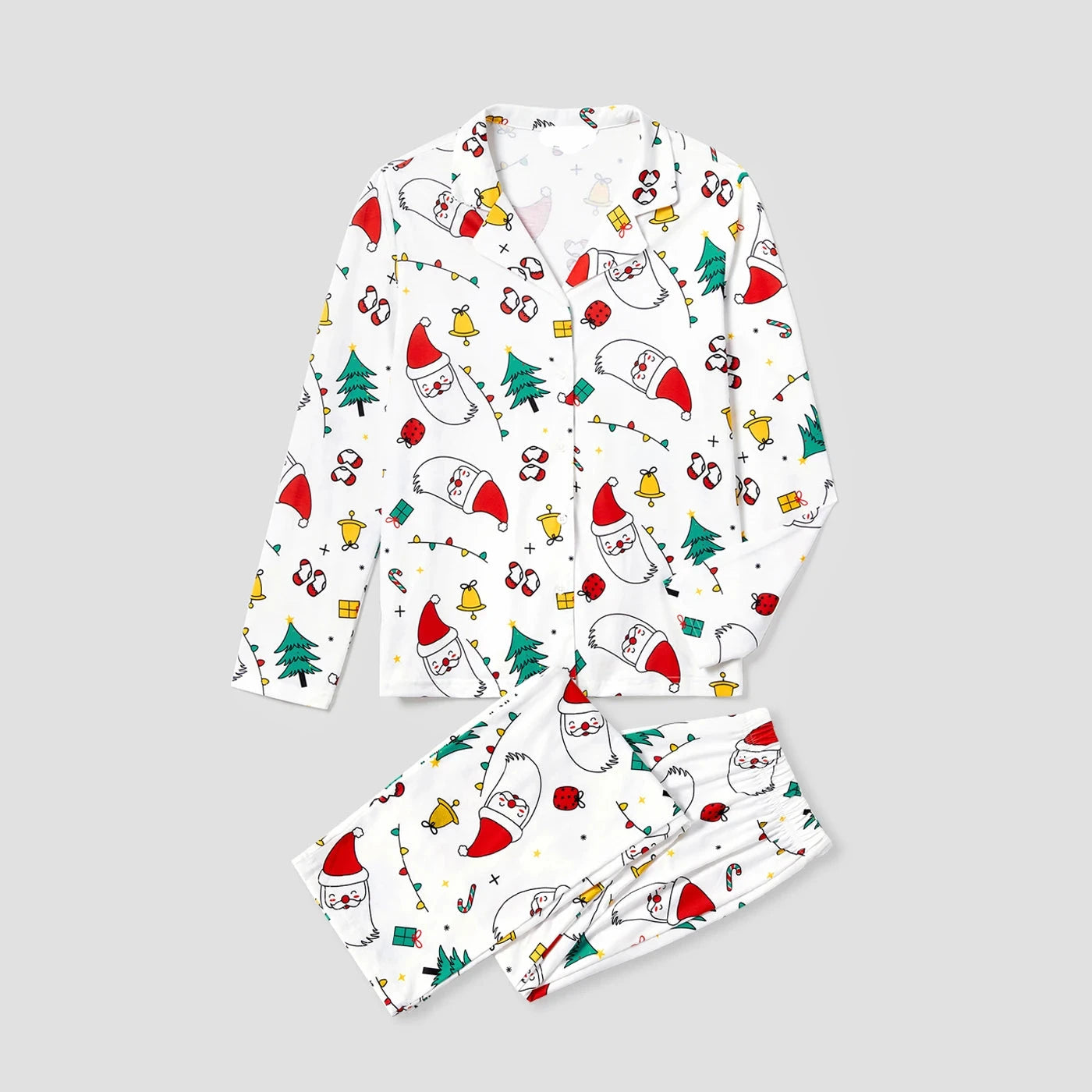 Colorful Christmas Print Long Sleeve Pajamas Sets for Family childrensterritory