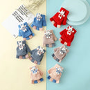 Cartoon Bunny Warm Half Finger Flip Gloves for Kids childrensterritory
