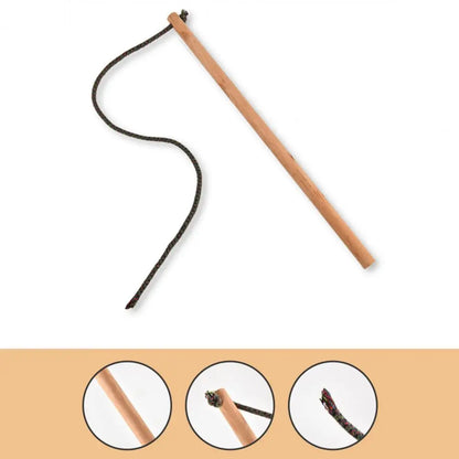 Indoor/Outdoor Wooden Spinning Top with Whip Rope Toy for Kids