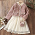 Girls 2pcs Preppy Outfits Coat & Dress Set for Birthday Party childrensterritory