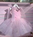 Kids Girls Pearls Decorating Puffy Wedding/Birthday Party Dresses childrensterritory