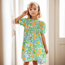 Casual Style Young Girls Floral Pattern Party Dress childrensterritory