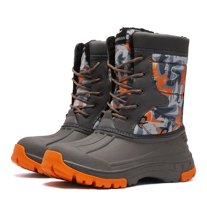 Teenage Girls Boys Non-Slip Waterproof Warm Fur Boots childrensterritory