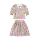 Collar Design Summer Matching Clothing Set childrensterritory