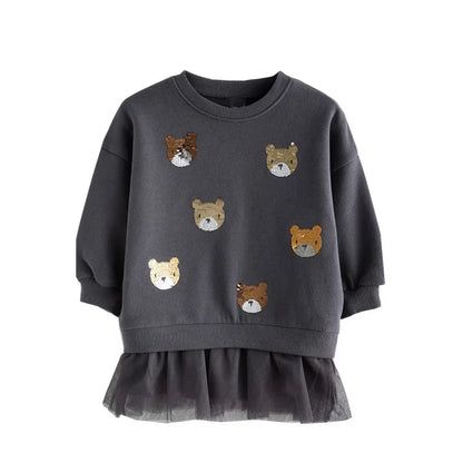 Kids Girls Stars Beading Dresses For Winters childrensterritory