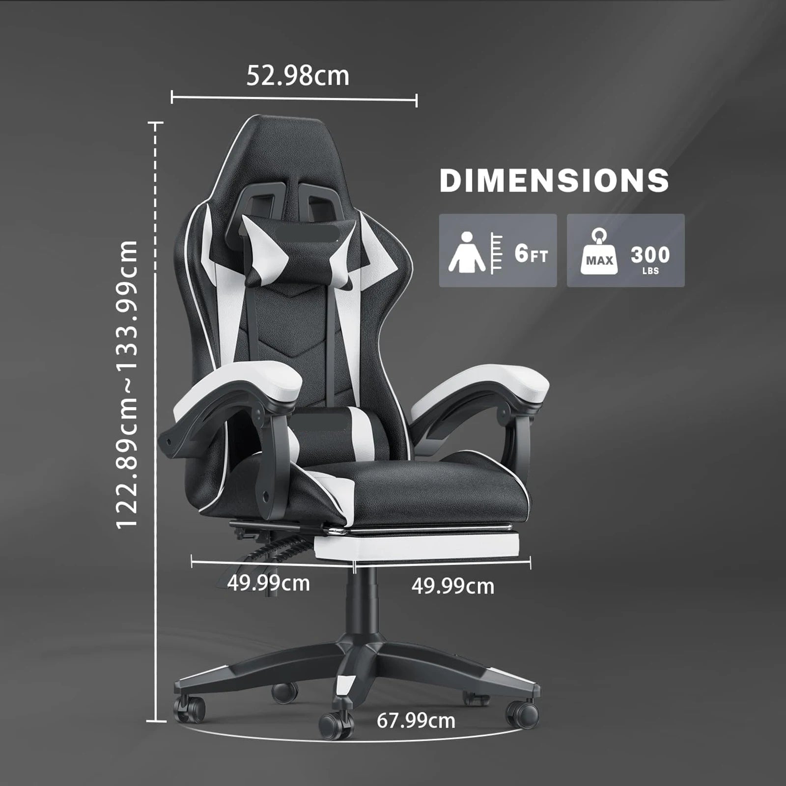 Adaptable Gaming Chair with Headrest and Footrest childrensterritory