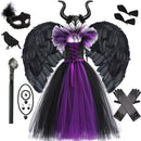 Kids Girls Demon Queen Maleficent Halloween Costume