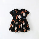 Kids Girls Cartoon Print Cotton Summer A-LINE Dresses