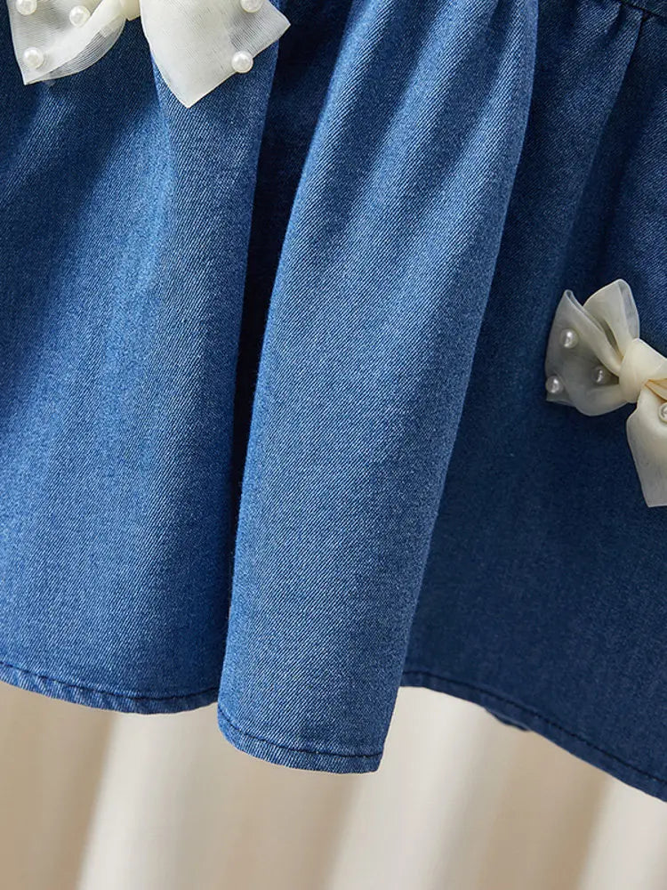 Baby Girl Bow Design Solid Color Cute Summer Dress