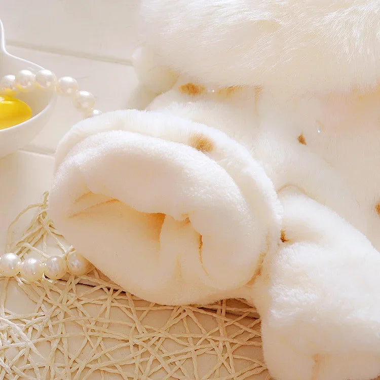 Girls’ Warm Jacket with Elegant Fur Collar Design