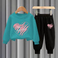 Heart Print 2 Pcs Warm Tracksuits for Kids childrensterritory