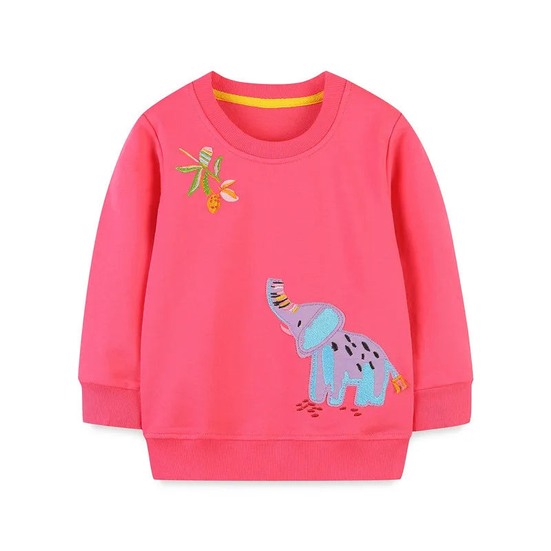 Various Cartoon Design Little Girls' Long Sleeve Sweatshirts