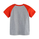 Kids Boys Cartoon Vehicles Print Grey Summer T-shirt childrensterritory