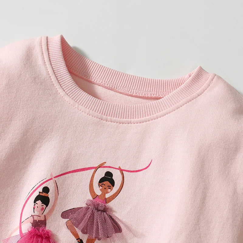Kids Girls Ballet Dancer Print Tops+ Leggings Sets for Autumn childrensterritory