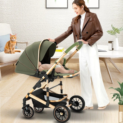 Eggshell Sleeping Basket Lightweight High View Two-way Baby Stroller childrensterritory