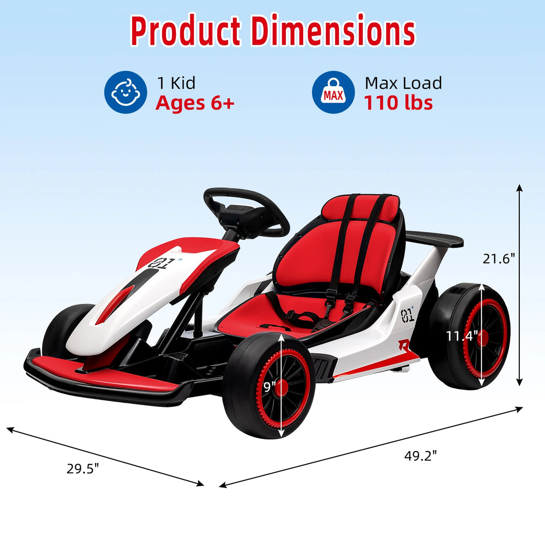 Kids High Speed Electric Go Kart with 24V7Ah Battery childrensterritory