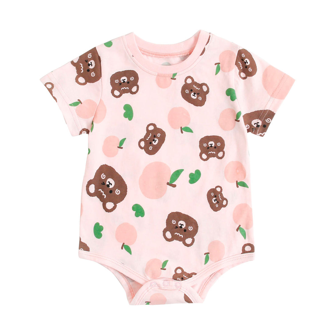 Baby Cartoon Print Short Sleeve Cotton Bodysuits childrensterritory