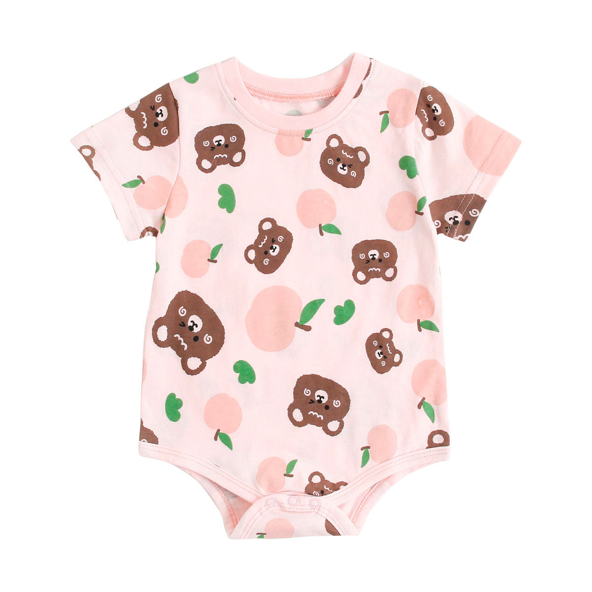 Baby Cartoon Print Short Sleeve Cotton Bodysuits childrensterritory