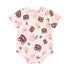 Baby Cartoon Print Short Sleeve Cotton Bodysuits childrensterritory