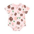 Baby Cartoon Print Short Sleeve Cotton Bodysuits childrensterritory