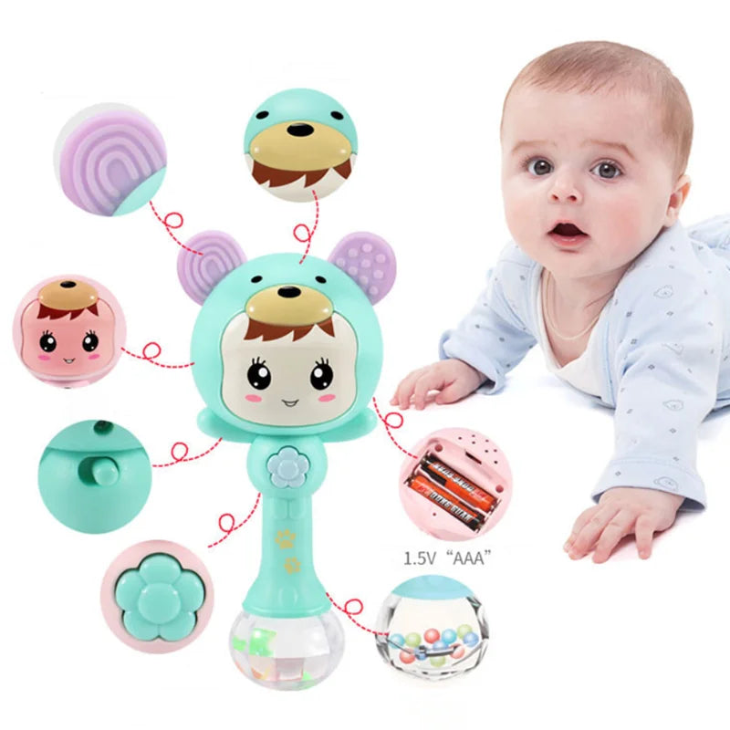 Baby Musical Rattle Hammer Toy with LED Lights childrensterritory