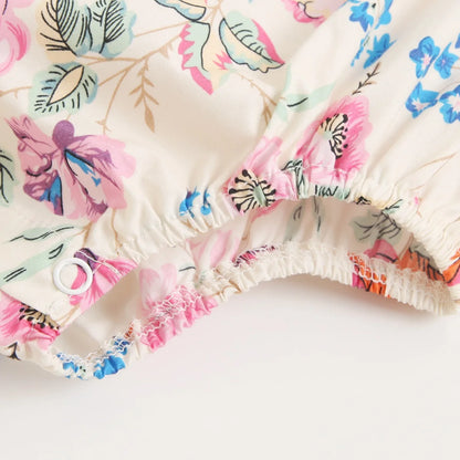 Baby Girl Floral Cotton 2-Piece Dress with Headband