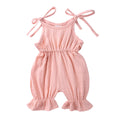 Plain Color Sling Summer Romper for Baby Girl