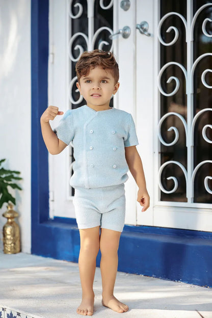 Sister and Brother Matching Cotton Floral and Knitted Clothes Set childrensterritory