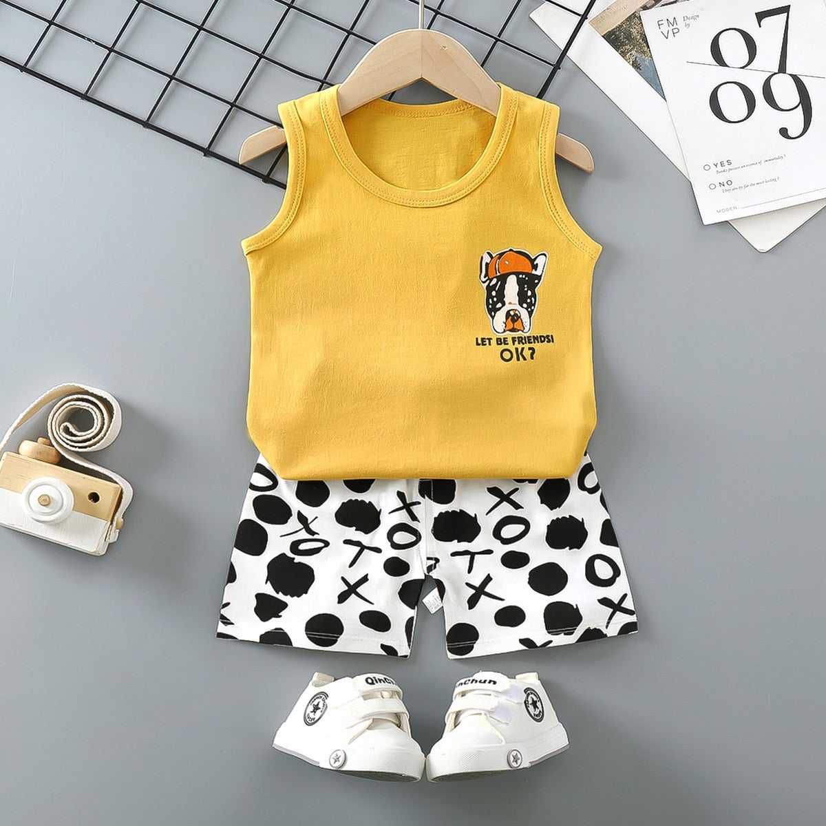 2PCS Cotton T-Shirts and Shorts Set for Toddler Boys Girls childrensterritory