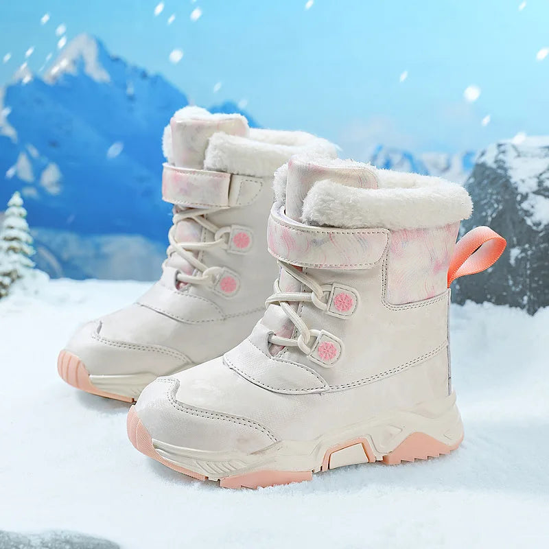 Kids Anti Slip Waterproof Plush Warm Snow Boots childrensterritory