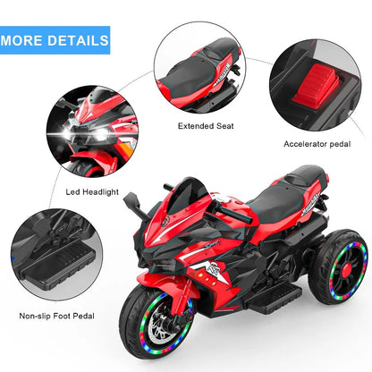 Light-Wheeled, 12V Electric Ride-on Motorcycle for Kids childrensterritory