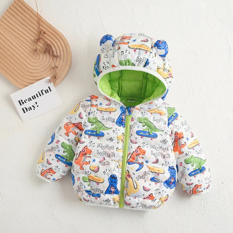 Baby/Kids Dinosaur &amp; Floral Print Hooded Jackets