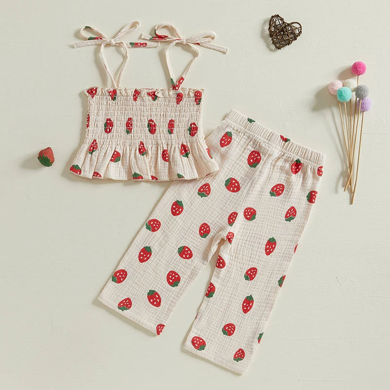 Baby Girls' Printed Soft Cotton Summer Outfits
