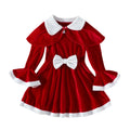 Kids Girl's Velvet Halloween Dresses with Hooded Cloak