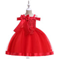 Girls' Sleeveless Bow Design Elegant Party Dresses childrensterritory