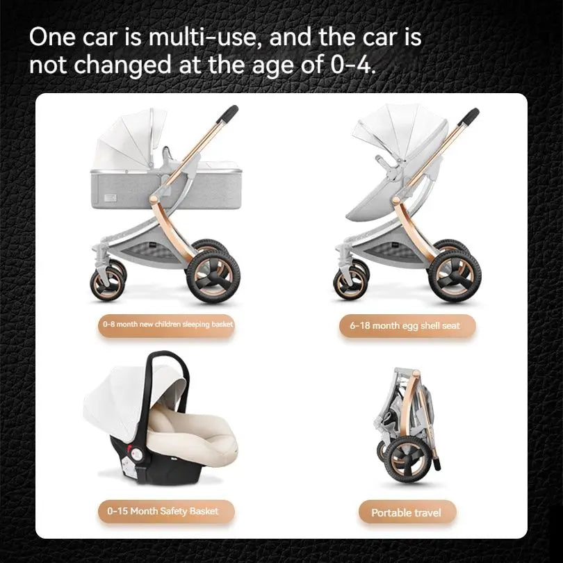 Superior 3-in-1 Baby Stroller featuring a Car Seat and Bassinet childrensterritory