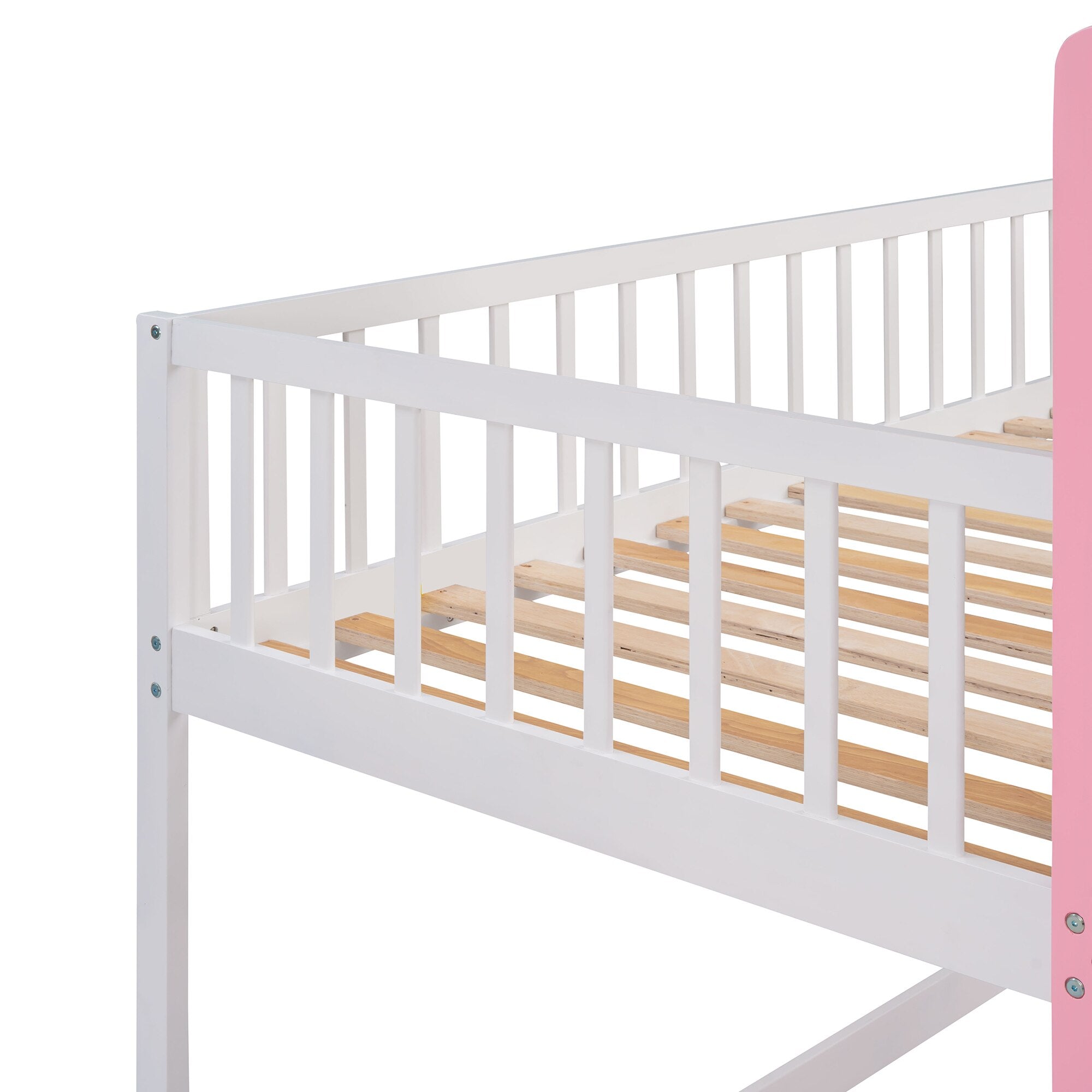 Twin Over Twin Castle Bunk Bed with Ladder childrensterritory