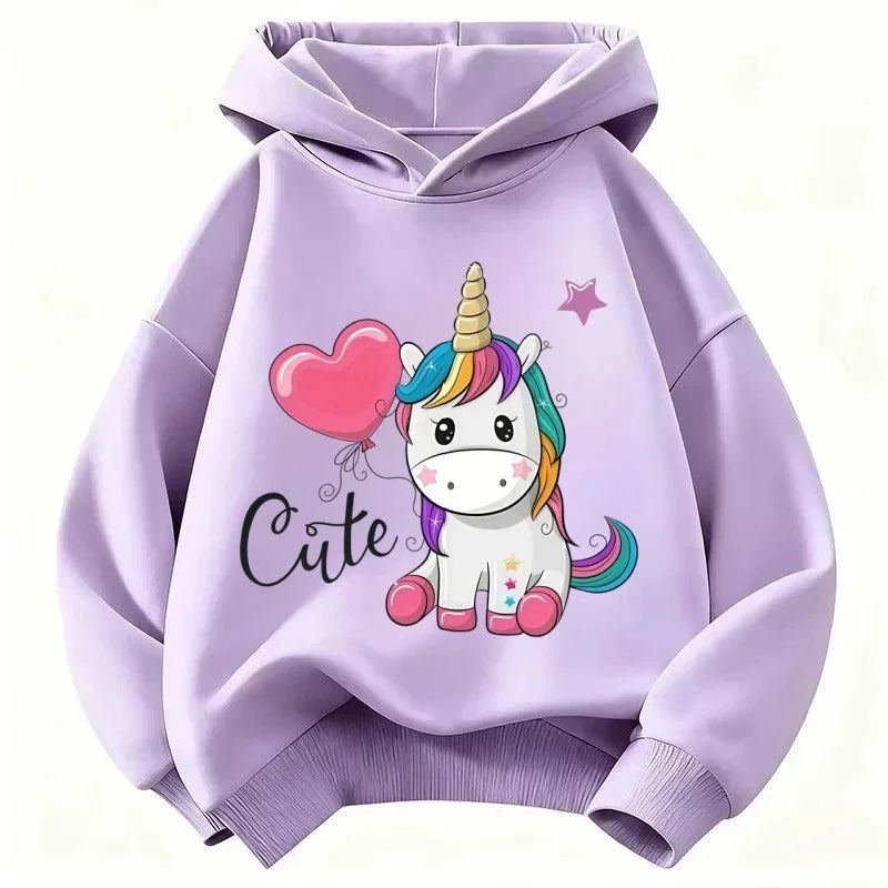 Cute Cartoon Printed Warm Hoodies for Girls&